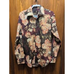 Circle Of Gentleman Men's Floral Button-down Shirt Size 42